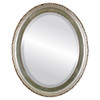 Kensington Beveled Oval Mirror Frame in Silver Leaf with Brown Antique