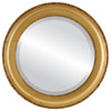 Kensington Beveled Round Mirror Frame in Desert Gold