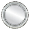 Kensington Beveled Round Mirror Frame in Silver Spray