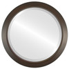 Regatta Beveled Round Mirror Frame in Mocha