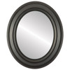 Lancaster Flat Oval Mirror Frame in Black Silver