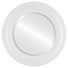 Lancaster Beveled Round Mirror Frame in Linen White