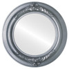 Winchester Flat Round Mirror Frame in Black Silver