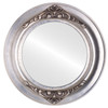 Winchester Flat Round Mirror Frame in Silver Leaf with Brown Antique