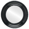 Somerset Flat Round Mirror Frame in Gloss Black