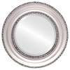 Somerset Beveled Round Mirror Frame in Silver Spray