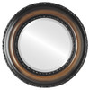 Somerset Beveled Round Mirror Frame in Walnut