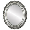 Venice Flat Oval Mirror Frame in Silver Leaf with Black Antique