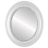 Chicago Flat Oval Mirror in Linen White