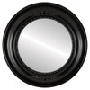 Boston Beveled Round Mirror Frame in Gloss Black