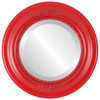 Boston Beveled Round Mirror Frame in Holiday Red