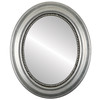 Heritage Flat Oval Mirror Frame in Silver Leaf with Black Antique