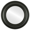 Heritage Flat Round Mirror Frame in Matte Black