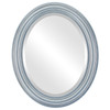 Philadelphia Beveled Oval Mirror Frame in Silver Leaf with Black Antique