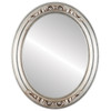Florence Flat Oval Mirror Frame in Silver Leaf with Brown Antique