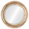 Florence Beveled Round Mirror Frame in Champagne Gold