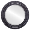 Dorset Beveled Round Mirror Frame in Gloss Black