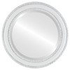 Dorset Beveled Round Mirror Frame in Linen White