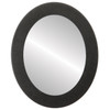 Cafe Flat Oval Mirror Frame in Black Silver