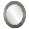 Cafe Beveled Oval Mirror Frame in Silver Leaf with Brown Antique