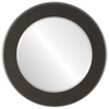 Cafe Beveled Round Mirror Frame in Black Silver