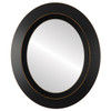 Veneto Flat Oval Mirror Frame in Rubbed Black