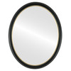 Hamilton Flat Oval Mirror Frame in Gloss Black with Gold Lip