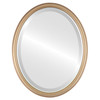 Hamilton Beveled Oval Mirror Frame in Desert Gold with Silver Lip