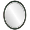 Hamilton Beveled Oval Mirror Frame in Hunter Green with Silver Lip