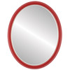 Hamilton Flat Oval Mirror Frame in Holiday Red with Silver Lip