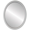 Hamilton Flat Oval Mirror in Linen White with Silver Lip