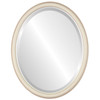 Hamilton Beveled Oval Mirror Frame in Taupe with Silver Lip