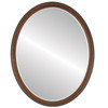 Hamilton Flat Oval Mirror Frame in Vintage Cherry with Silver Lip