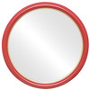 Hamilton Flat Round Mirror Frame in Holiday Red with Gold Lip