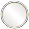 Hamilton Flat Round Mirror Frame in Silver Shade with Gold Lip