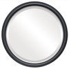 Hamilton Bevelled Round Mirror Frame in Matte Black with Silver Lip