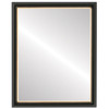 Hamilton Flat Rectangle Mirror Frame in Matte Black with Gold Lip