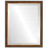 Hamilton Beveled Rectangle Mirror Frame in Vintage Walnut with Gold Lip