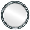 Virginia Beveled Round Mirror Frame in Black Silver