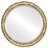 Virginia Beveled Round Mirror Frame in Champagne Gold