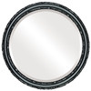 Virginia Beveled Round Mirror Frame in Gloss Black