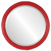 Virginia Beveled Round Mirror Frame in Holiday Red