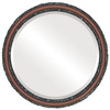 Virginia Beveled Round Mirror Frame in Rosewood