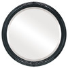 Contessa Beveled Round Mirror Frame in Gloss Black