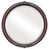 Contessa Beveled Round Mirror Frame in Vintage Cherry