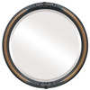Contessa Beveled Round Mirror Frame in Walnut