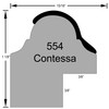 Contessa Rectangle - Profile Drawing