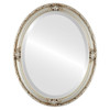 Jefferson Beveled Oval Mirror Frame in Silver