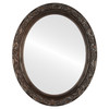 Rome Flat Oval Mirror in Rubbed Bronze