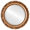 Rome Beveled Round Mirror Frame in Gold Paint